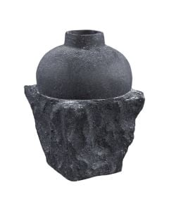 Decorative vase, cement, anthracite, 24x24xH37 cm