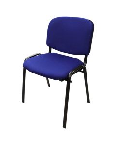 Office chair static, metallic structure, textile fabric, blue, 54x58xH81 cm