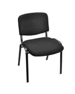 Office chair static, metallic structure, textile fabric, black, 54x58xH81 cm