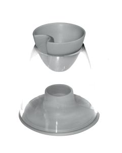 Oil burner and candle holder, ceramic and glass, light grey, Ø14 xH12.5 cm