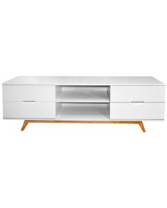 TV unit, MDF, white, 150x40xH50 cm