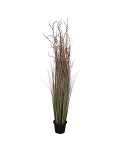 Artificial flower in plastic pot, GRASS PEPPER, plastic, green, H150 cm