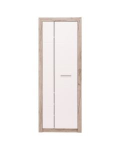 Hall unit, ASTOR, melamine, oak/white, 73x35xH194.5 cm