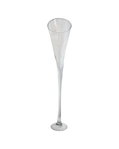 Decorative flower vase, glass, clear, 24.5 xH20 cm