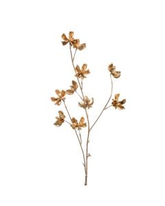 Artificial flower, COTTON, plastic, golden, H63 cm