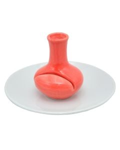 Vase & plate 16x8,5cm