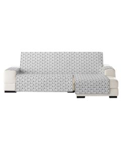 Chaise longue cover, right, NORDIC, 100% polyester, blue/grey, 75x100x240 cm