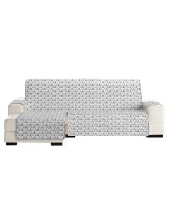 Chaise longue cover, left, NORDIC, 100% polyester, blue/grey, 75x100x240 cm