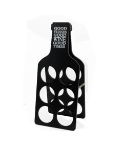 Wine bottle rack, wooden, black, 21x50 cm