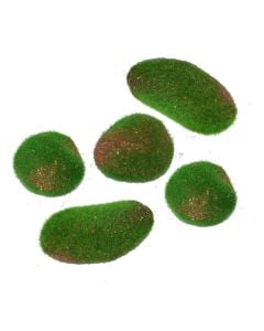 Artificial flower, moss, plastic, green, Ø9.5 xH3 cm