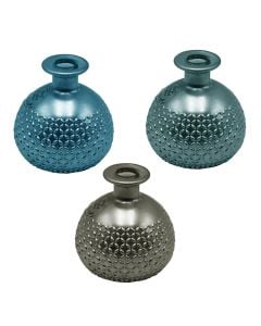 Decorative vase, recycled glass, assorted, Ø11 xH12 cm