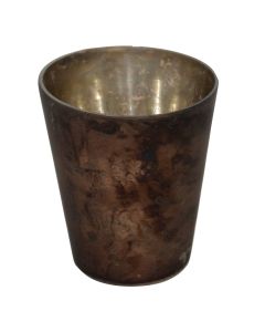 Tea light holder, glass, red, Ø9 xH10.5 cm