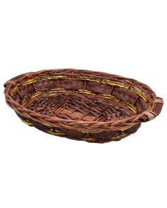 Wicker basket, willow, natural, 54x42xH10 cm