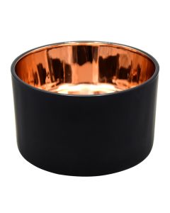 Decorative vase, glass, golden+black, Ø13 xH7.5 cm