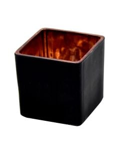 Decorative vase, glass, pink+black, 8x8xH8 cm