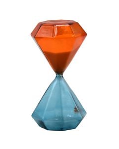 Timer, glass, red+black, Ø10 xH19 cm, 15 minuta