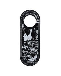 Door hanger, mdf, black, 9.5x26.5 cm