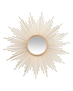 Mirror, mdf/metal, golden, Ø99 cm