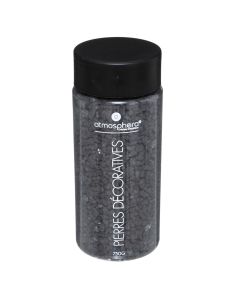 Decorative stone, black, in bottle, 750 gr, Ø6.5 xH16 cm