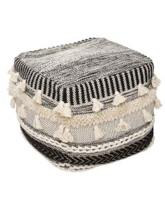 Ottoman pouffe, cotton/polyester, multicolor, 45x45xH45 cm