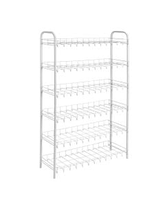 Shoe rack, 6-tier, steel, with LDPE coating, white, 64x23x104 cm