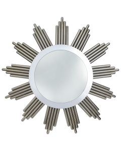 Mirror, metal frame, silver, Ø83 cm
