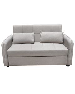 Armchair sofa, 2-seater, Aspen, textile upholstery, beige, 96x166xH90 cm, bed: 140x180 cm