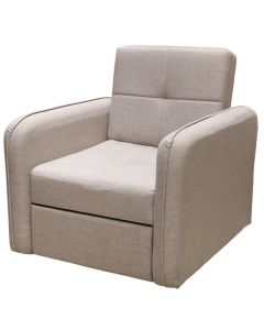 Armchair sofa, Aspen, textile upholstery, beige, 80x95xH90 cm, bed: 60x195 cm