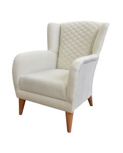 Armchair sofa, Camper, plastic legs, textile upholstery, cream, 75x77xH96 cm