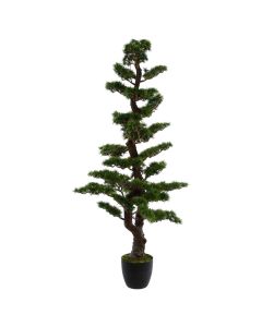 Artificial tree, Bonsai, polyethylene/cement, black/green, Ø62 xH151 cm