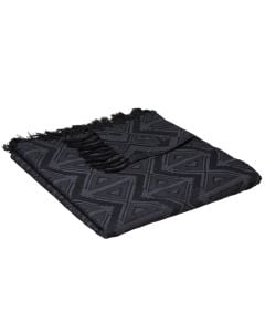 Throw, cotton, dark gray, 130x180 cm