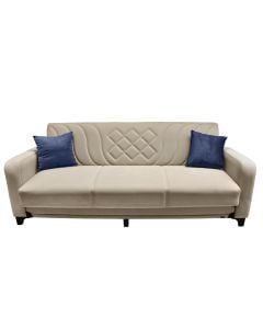 Sofa, 3-seater, Mega, textile upholstery, beige, 220x90xH95 cm, bed: 110x190 cm
