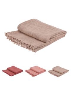 Throw, cotton, assorted, 130x170 cm