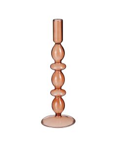Candle holder, Lance, orange, Ø9 xH27 cm
