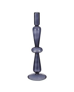 Candle holder, Megan, glass, grey, Ø9 xH31 cm