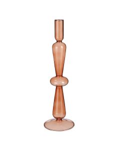 Candle holder, Megan, glass, orange, Ø9 xH31 cm