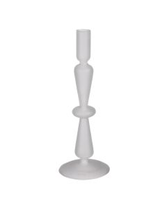 Candle holder, Megan, glass, white, Ø9 xH25 cm