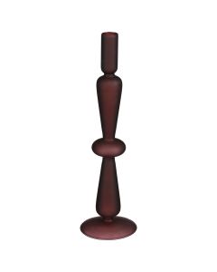 Candle holder, Megan, glass, red, Ø9 xH25 cm