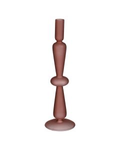 Candle holder, Megan, glass, pink frosted, Ø9 xH31 cm