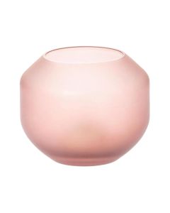Candle holder, Riverdale, glass, pink, 10xH9 cm