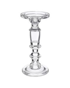 Candle holder, glass, transparent, 11.4xH24.5 cm