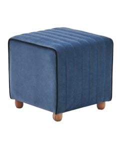 Pouffe, Mona, wooden frame, textile upholstery, blue, 40x40x40 cm