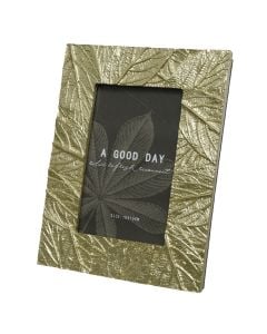 Photo frame, polyresine, golden, 15x16xH21 cm