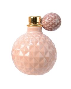 Candle holder, porcelain, pink, 12x11.5xH15 cm