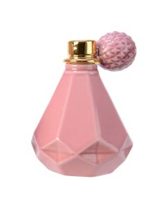 Candle holder, porcelain, pink, 12x11.5xH15 cm