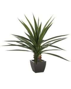 Artificial flower, Agave, in vase, polyethylene/metal/plastic, black/green, 104.5x104.5xH124cm