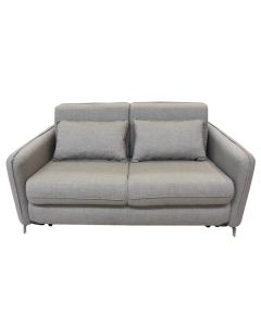 Sofa, 2-seater, Ravit, textile upholstery, grey, 170x108x85 cm, bed: 140x195 cm