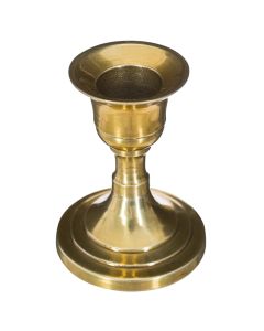 Candle holder, metal, golden, 7.5 cm
