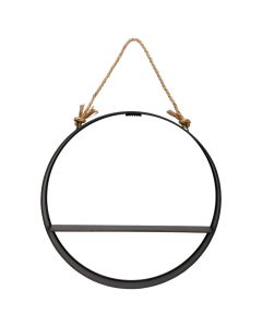 Wall shelf, Facto, metal, black, Ø54.5xH10 cm