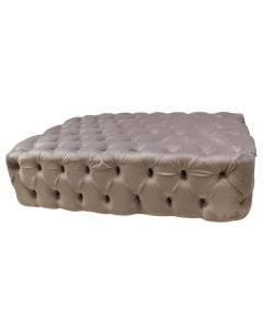Pouffe, Vindra, rectangular, textile upholstery, plastic legs, taupe, 90x130xH42 cm